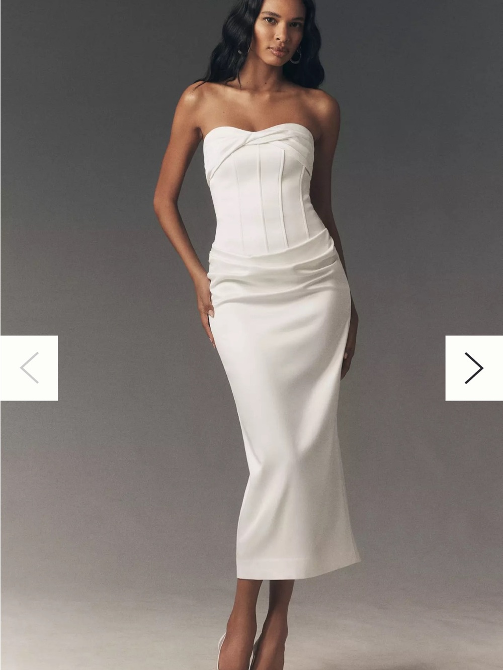 Anthropology corseted satin maxi dress 👗